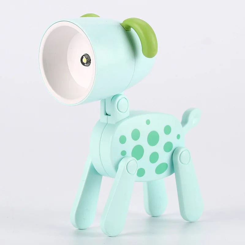 Lampe de chevet animaux Chien vert A