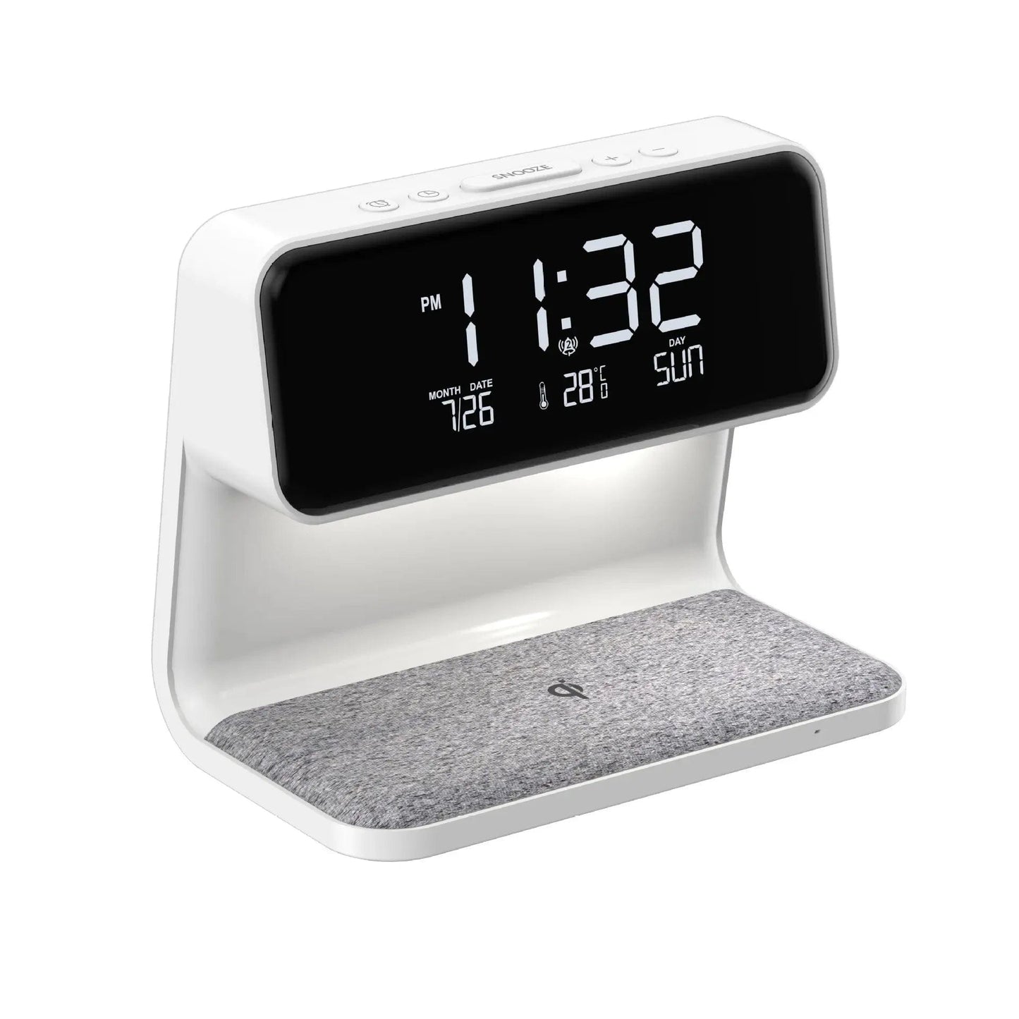 Lampe de chevet avec horloge et chargeur sans fil