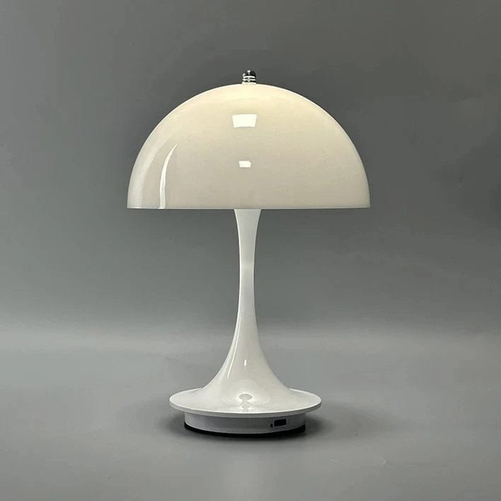 Lampe de chevet champignon vintage Blanc