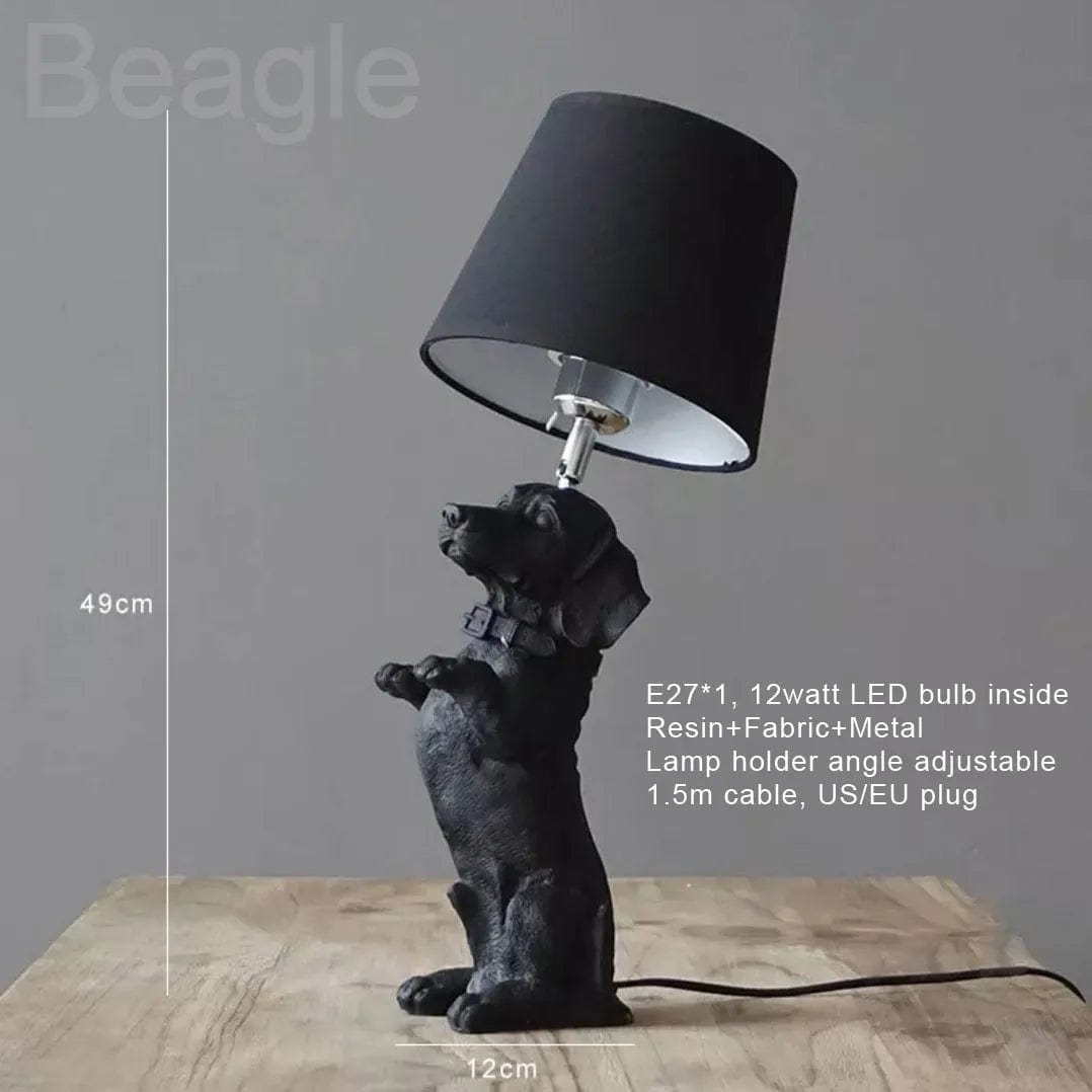 Lampe de chevet chien Beagle noir