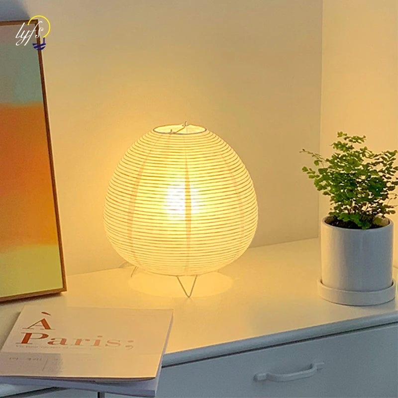 Lampe de chevet design japonais en papier