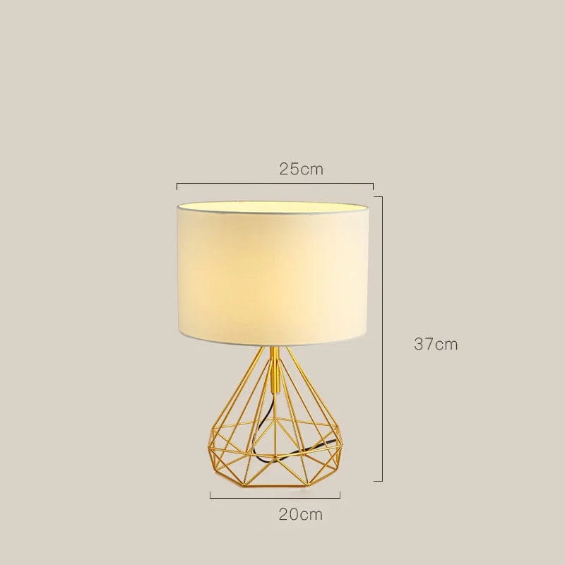 Lampe de chevet dorée avec abat-jour Or et abat-jour beige