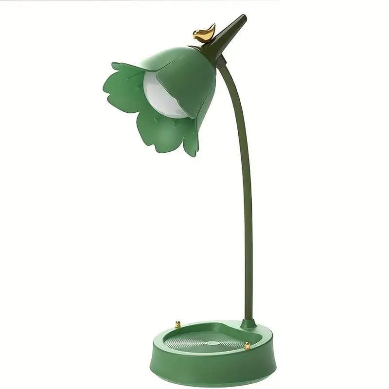 Lampe de chevet fleur rechargeable Vert