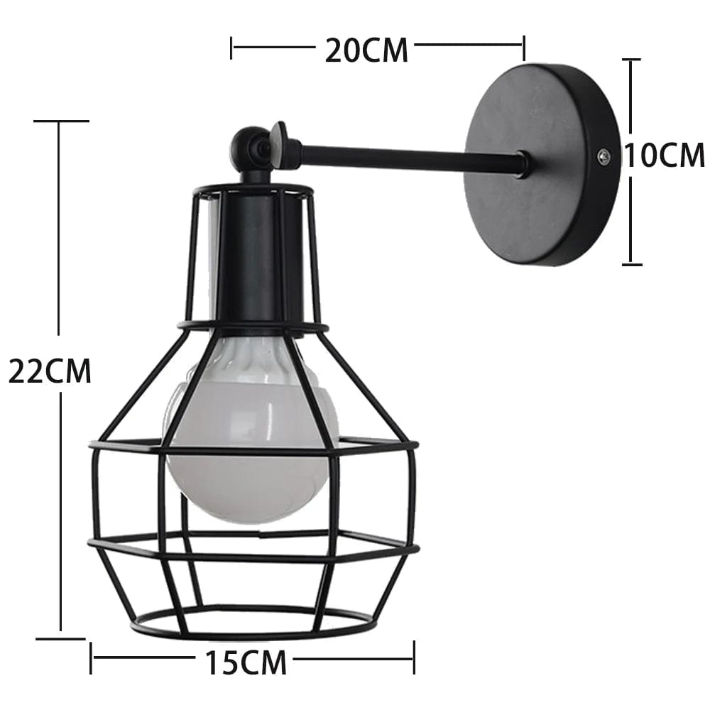 Lampe de chevet industrielle avec grille