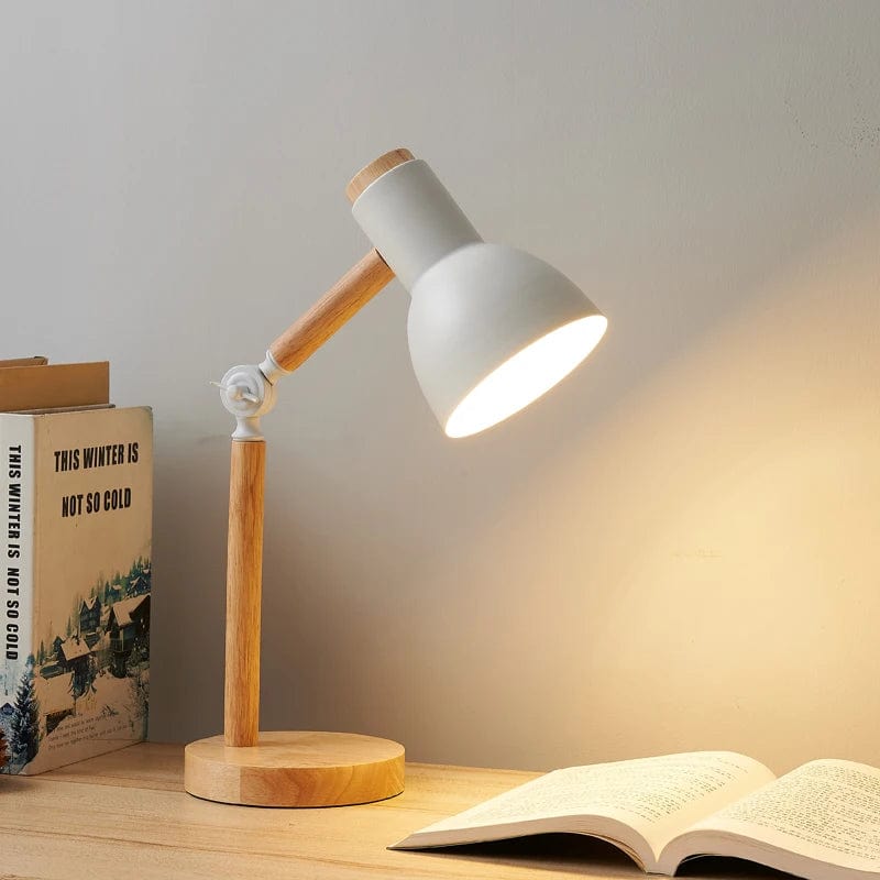 Lampe de chevet industrielle sur pied Blanc