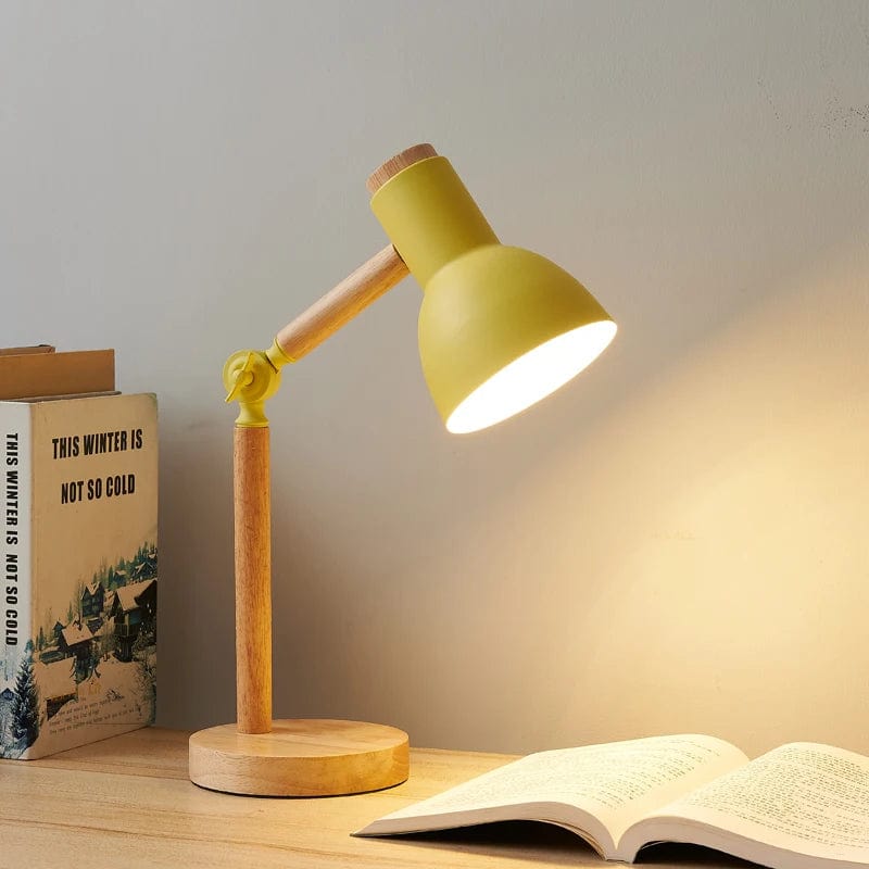 Lampe de chevet industrielle sur pied Jaune