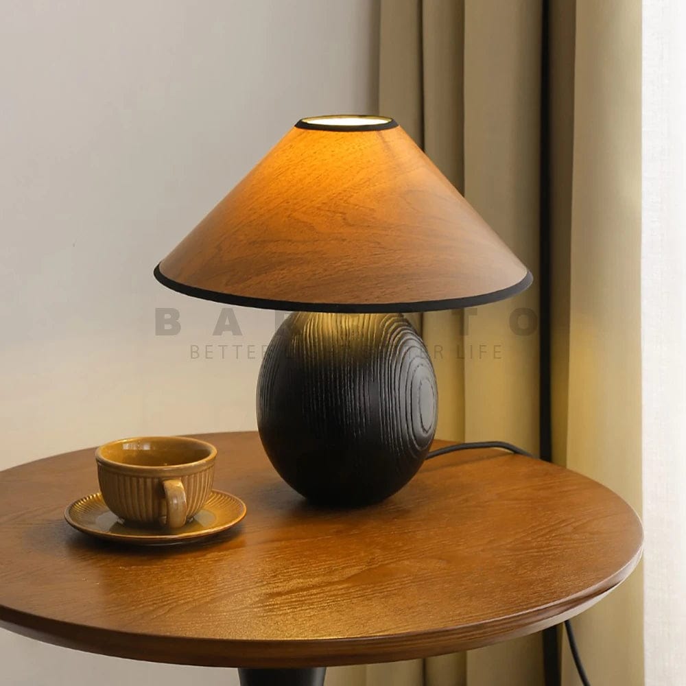 Lampe de chevet japonaise en bois solide