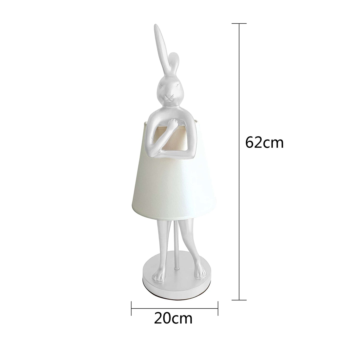 Lampe de chevet lapin avec abat jour Blanc / Lumière froide