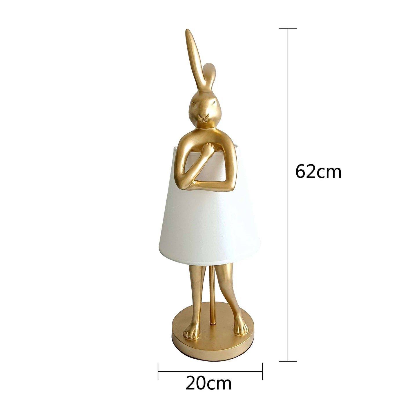 Lampe de chevet lapin avec abat jour Or / Lumière chaude