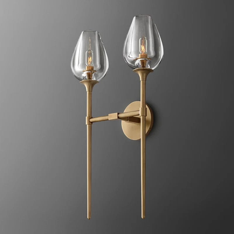 Lampe de chevet luxe en verre Double