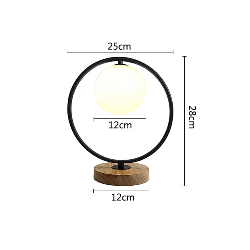 Lampe de chevet moderne boule Modèle lune - noir / Lumière froide (blanche)