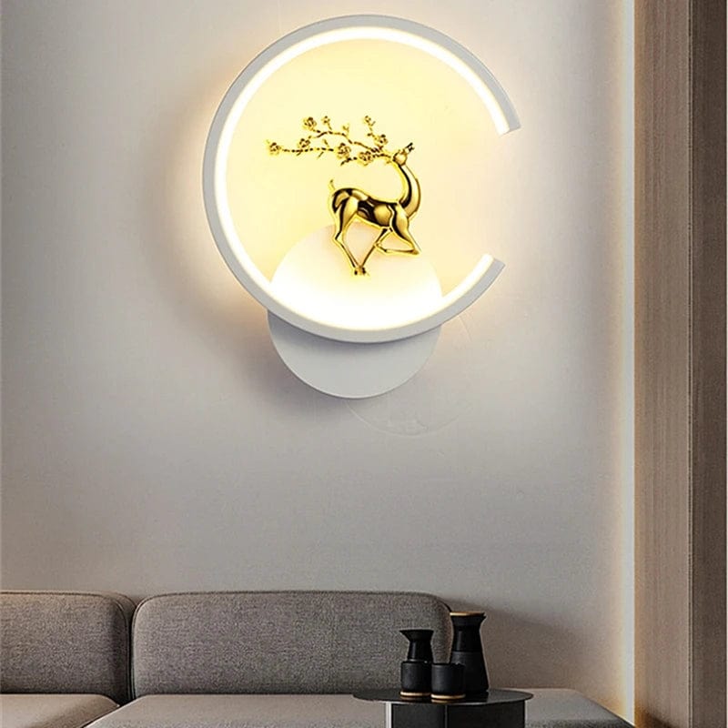 Lampe de chevet murale animal doré