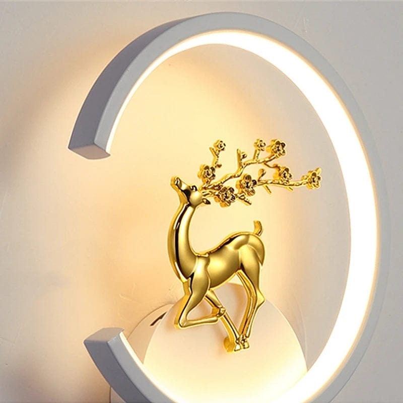 Lampe de chevet murale animal doré