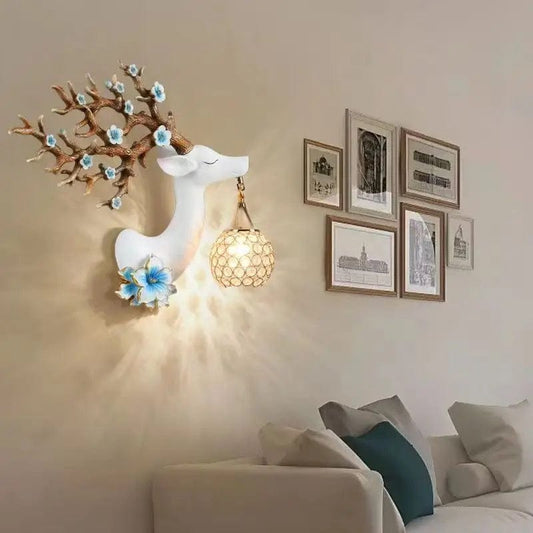 Lampe de chevet murale animal fleur