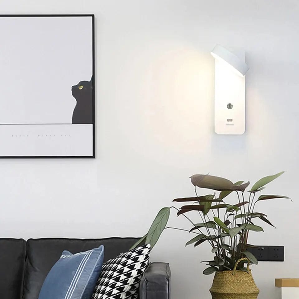 Lampe de chevet murale avec chargeur téléphone