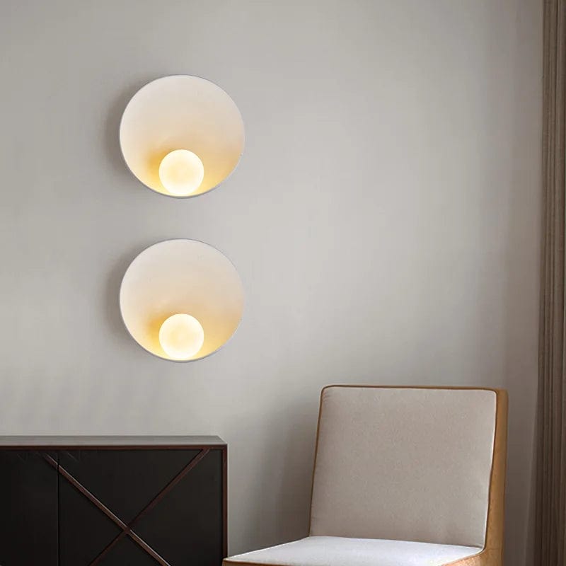 Lampe de chevet murale bois et boule