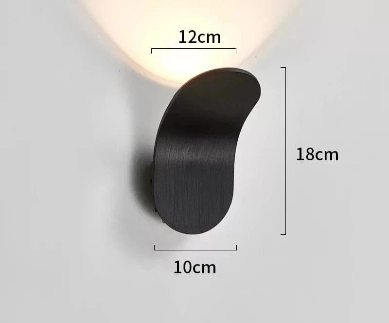 Lampe de chevet murale design aluminium Noir / Lumière froide (5500-7000K)