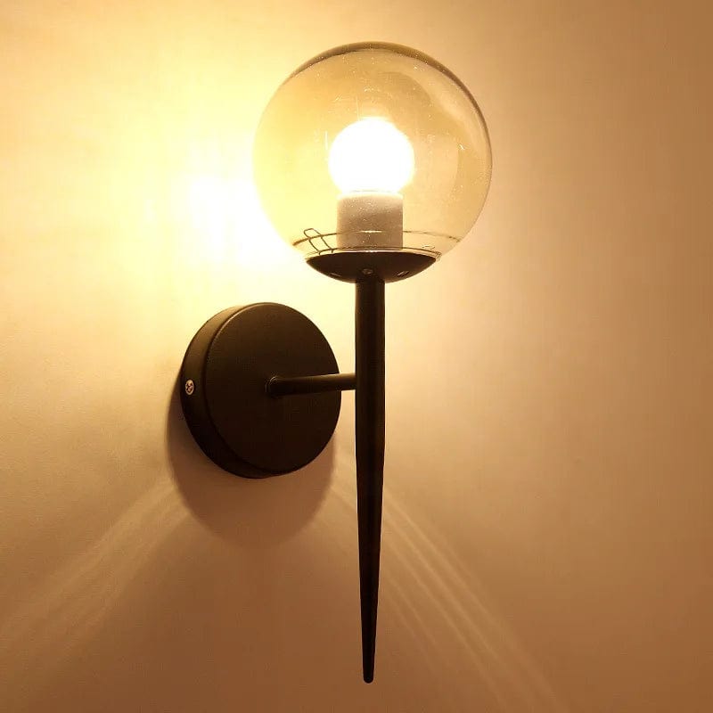 Lampe de chevet murale fer et boule Modèle B noir