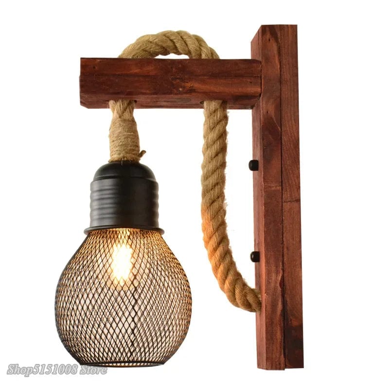 Lampe de chevet murale industrielle corde