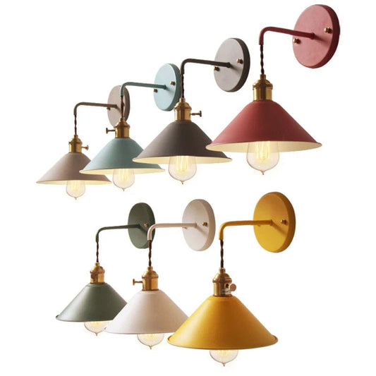 Lampe de chevet murale industrielle en fer