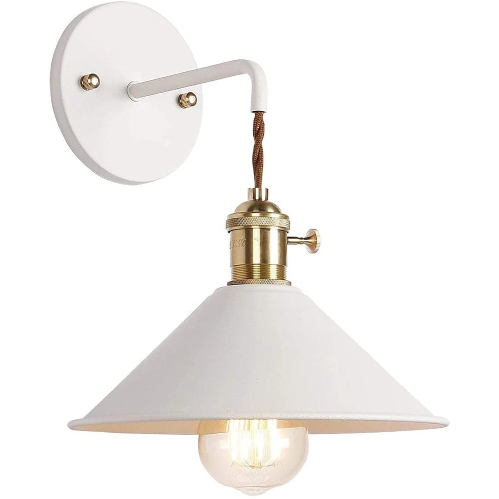 Lampe de chevet murale industrielle en fer Blanc