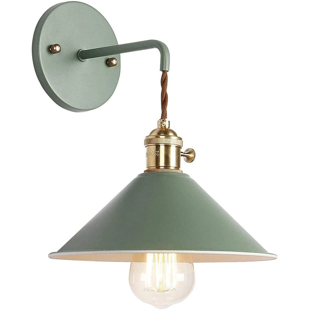 Lampe de chevet murale industrielle en fer Vert