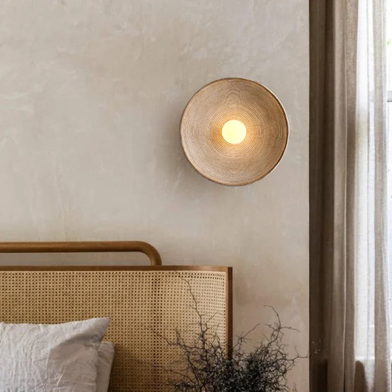 Lampe de chevet murale japonaise en bois