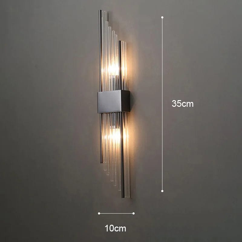 Lampe de chevet murale luxe Modèle B 35cm Noir / Lumière chaude (2700-3500K)