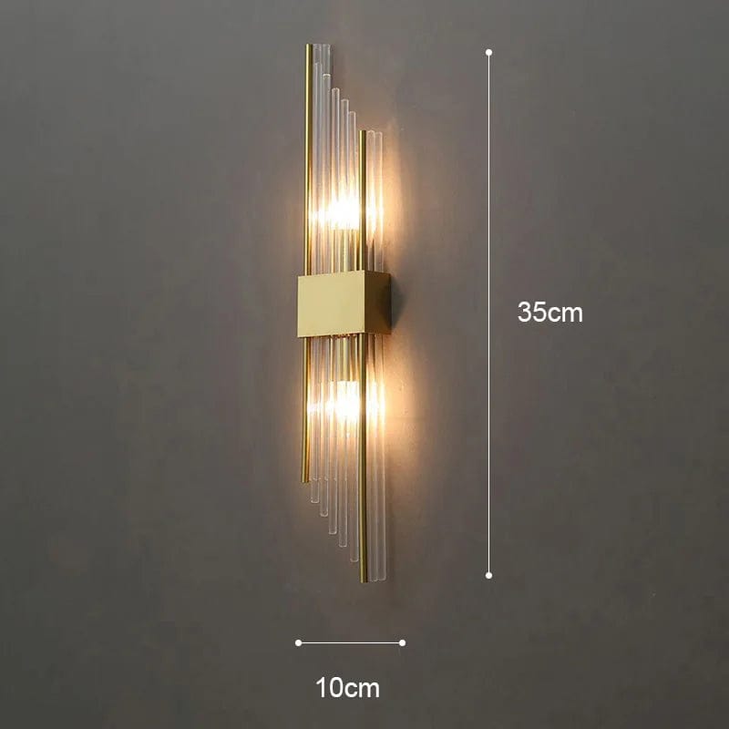 Lampe de chevet murale luxe Modèle B 35cm Or / Lumière froide (5500-7000K)