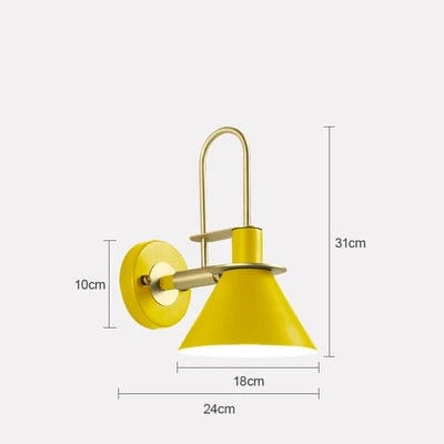 Lampe de chevet murale moderne industrielle Jaune