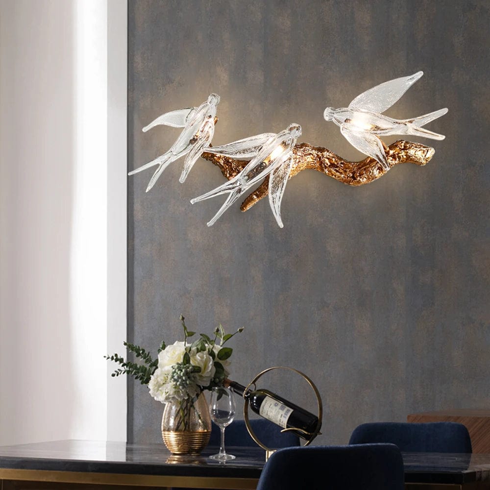 Lampe de chevet murale oiseau luxe