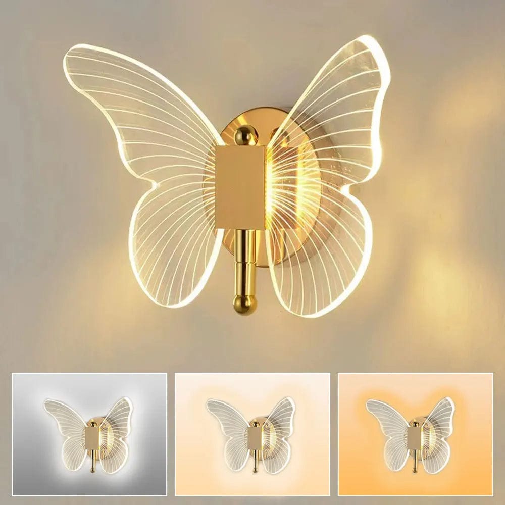 Lampe de chevet murale papillon 3D