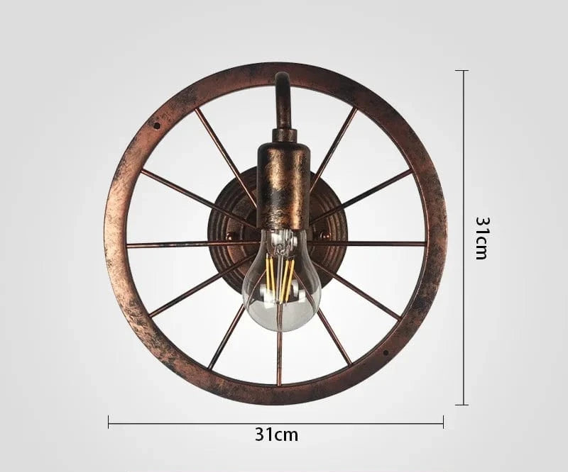 Lampe de chevet murale rétro roue