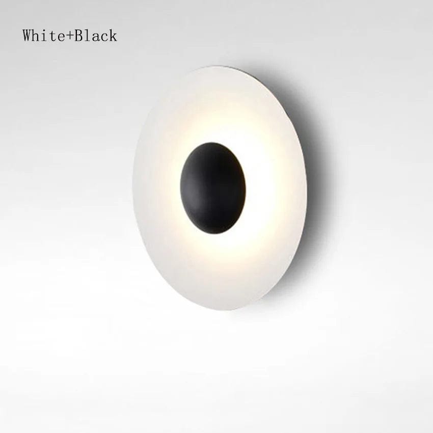 Lampe de chevet murale rond oeil Blanc et noir / Diamètre 30cm / Lumière chaude (2700-3500K)