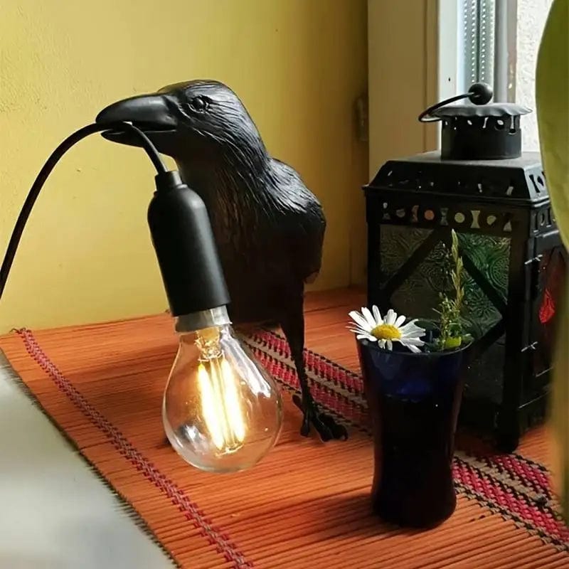 Lampe de chevet oiseau Noir