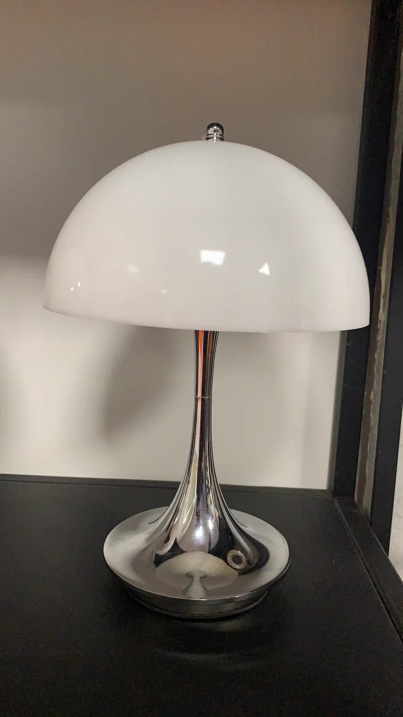 Lampe de chevet rétro forme de champignon Argenté