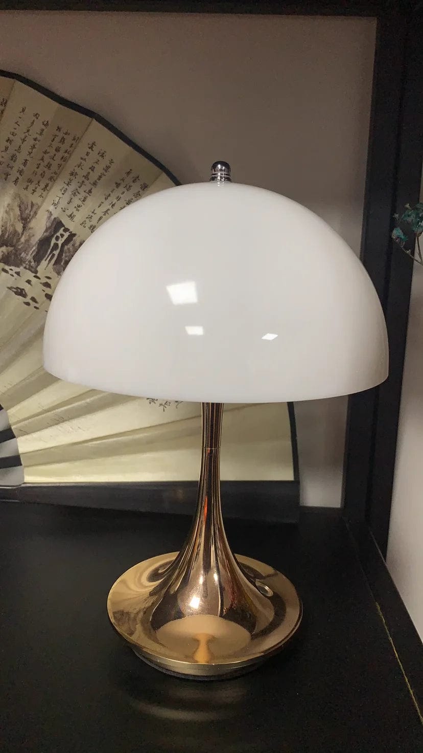 Lampe de chevet rétro forme de champignon Bronze