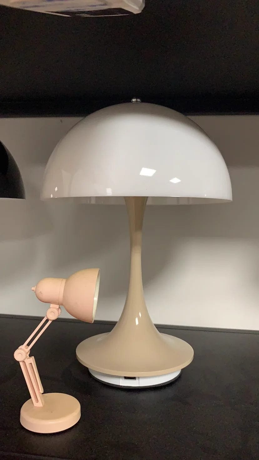 Lampe de chevet rétro forme de champignon Gris