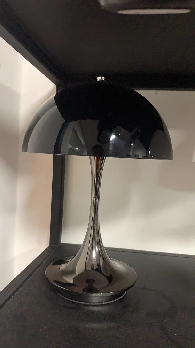 Lampe de chevet rétro forme de champignon Noir