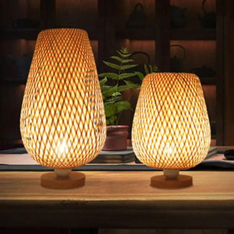 Lampe de chevet rotin