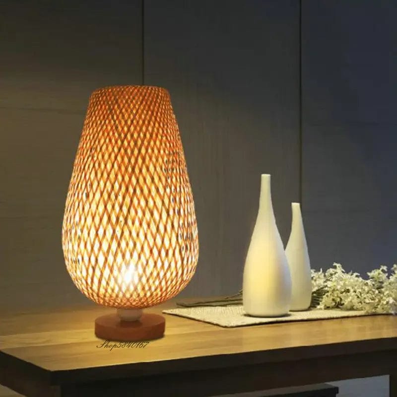 Lampe de chevet rotin