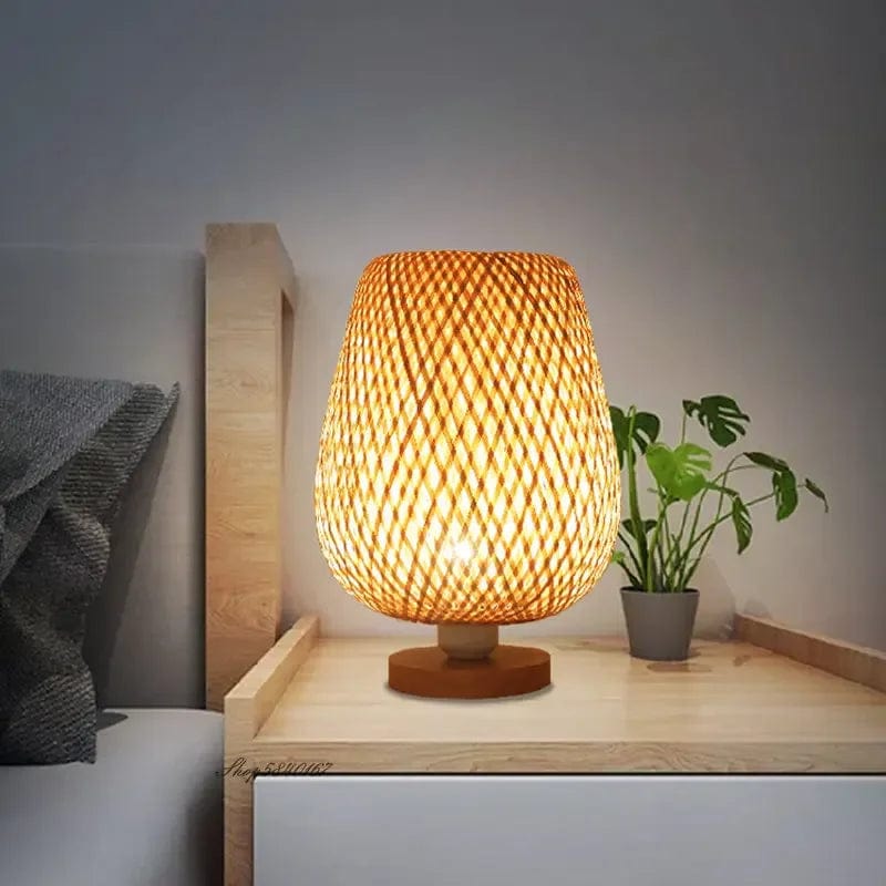 Lampe de chevet rotin