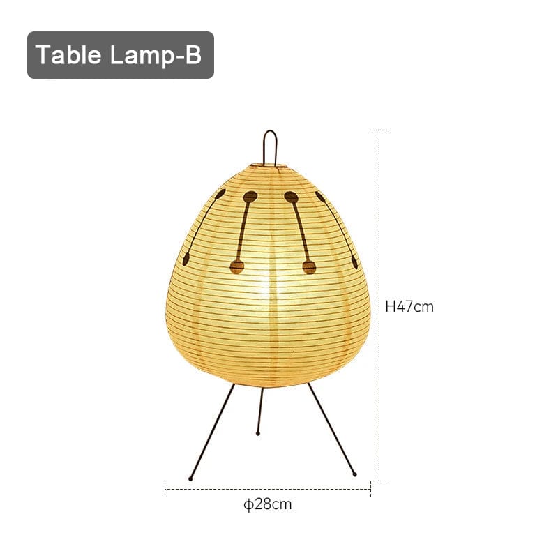 Lampe de chevet style japonais en papier coloré Naturelle modèle A / Lumière froide et intense