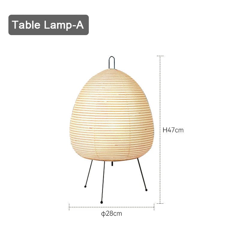 Lampe de chevet style japonais en papier coloré Naturelle modèle B / Lumière froide et intense