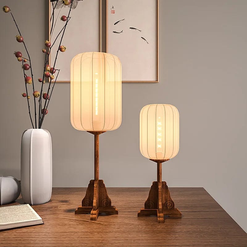 Lampe de chevet sur pied en bois