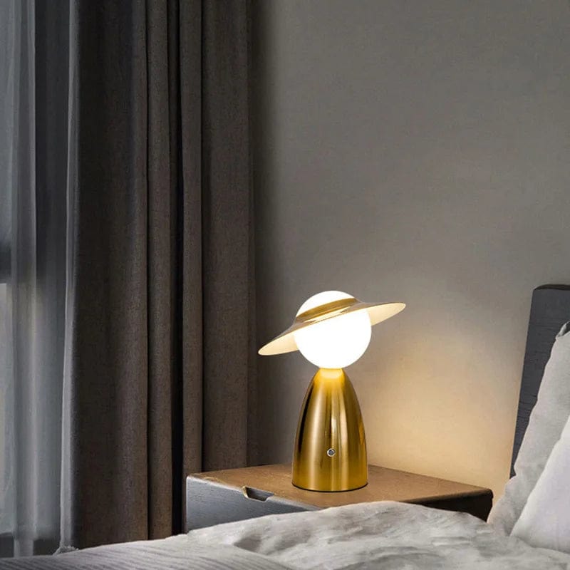 Lampe de chevet tactile personnage Or