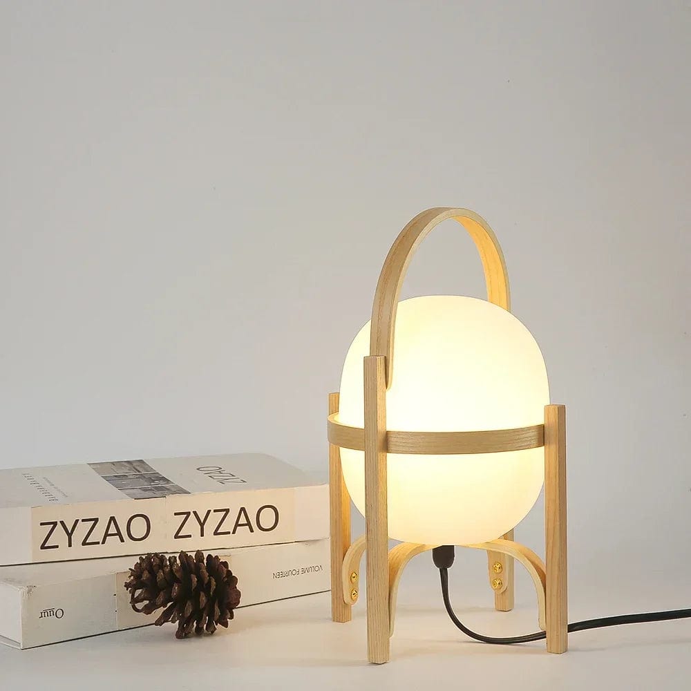 Lampe de table papier et bois