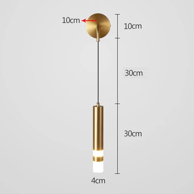 Lampe murale design chic Modèle A or / Lumière froide (5500-7000K)