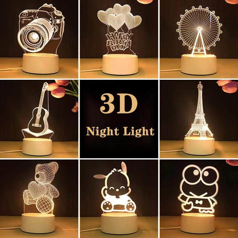 Veilleuse 3D chaleureuse pour une ambiance douce