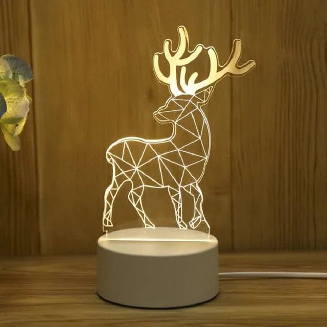 Veilleuse 3D chaleureuse pour une ambiance douce Cerf